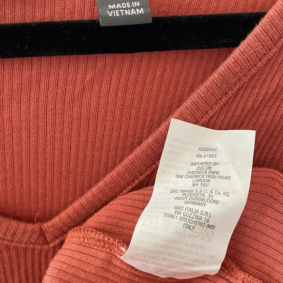 AnyBody V-Neck Ribbed Blouse - Clay XL - Picture 4 of 8